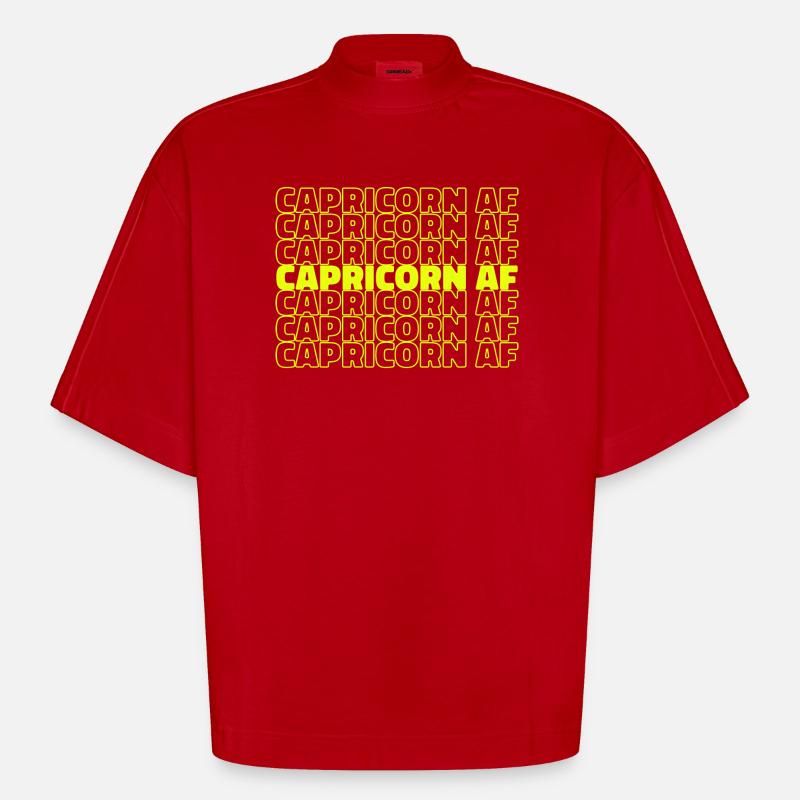 Horoskop Statement Astrologie Tierkreis Steinbock - Heavyweight Oversized Organic Boxy T-Shirt Made in EU - Rot