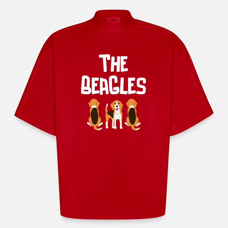 Beagle, Jagd, Jagdhund - Heavyweight Oversized Organic Boxy T-Shirt Made in EU - Rot