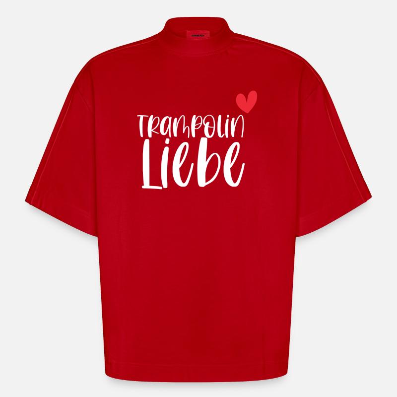 Trampolin Liebe Springen Hobby Geschenk - Heavyweight Oversized Organic Boxy T-Shirt Made in EU - Rot