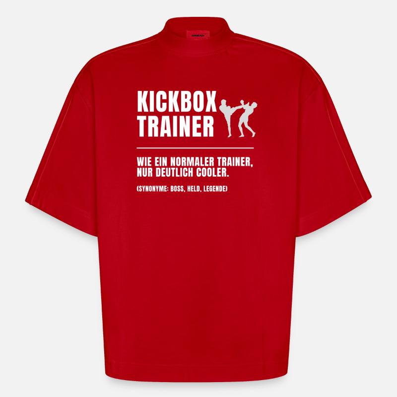 Kickbox Trainer Definition - Heavyweight Oversized Organic Boxy T-Shirt Made in EU - Rot