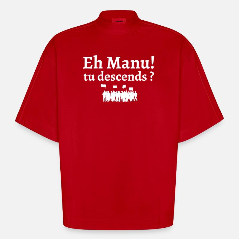 réforme des retraites, retraite, retraites - T-shirt bio épais oversize Boxy fabriqué en UE - rouge