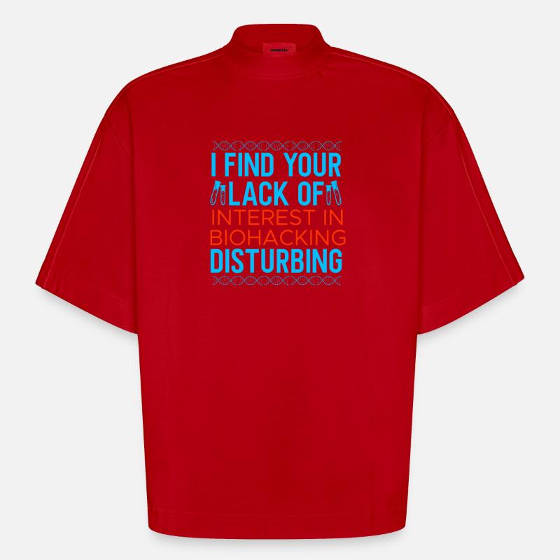 Conception de biohacking - T-shirt bio épais oversize Boxy fabriqué en UE - rouge