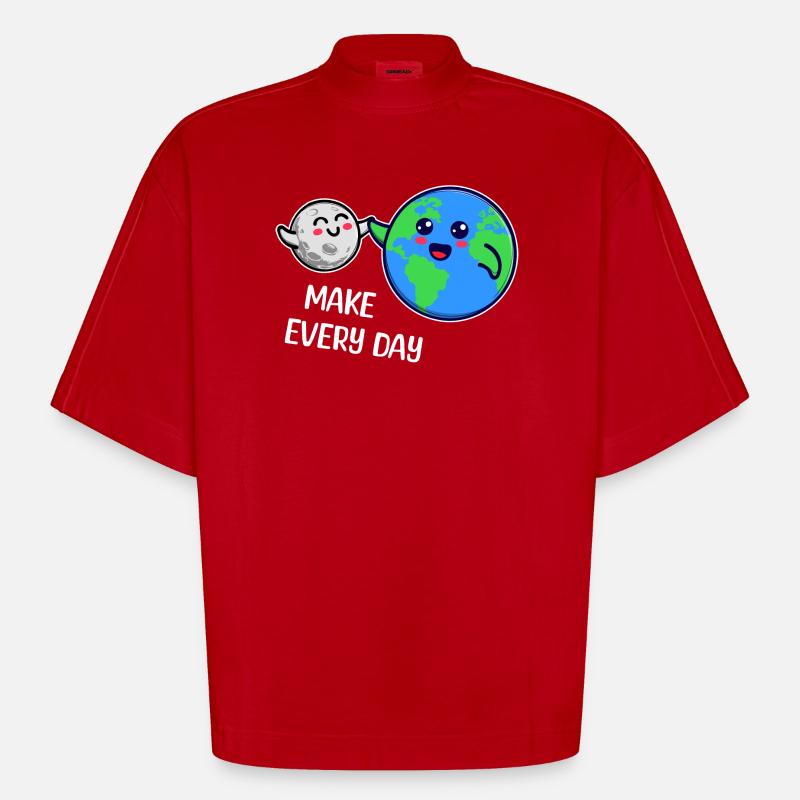 Mutter Erde Statement Umweltfreundlich Umwelt - Heavyweight Oversized Organic Boxy T-Shirt Made in EU - Rot