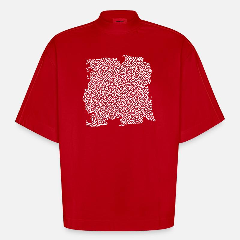turing pattern weiss - Würmchen - Heavyweight Oversized Organic Boxy T-Shirt Made in EU - Rot