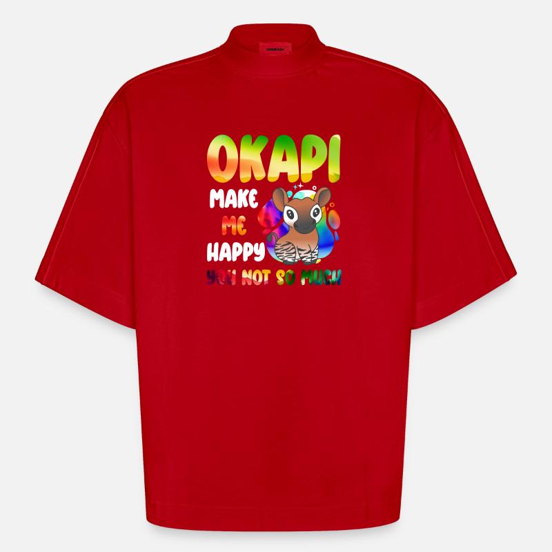 Okapi Wächter des Waldes - Heavyweight Oversized Organic Boxy T-Shirt Made in EU - Rot