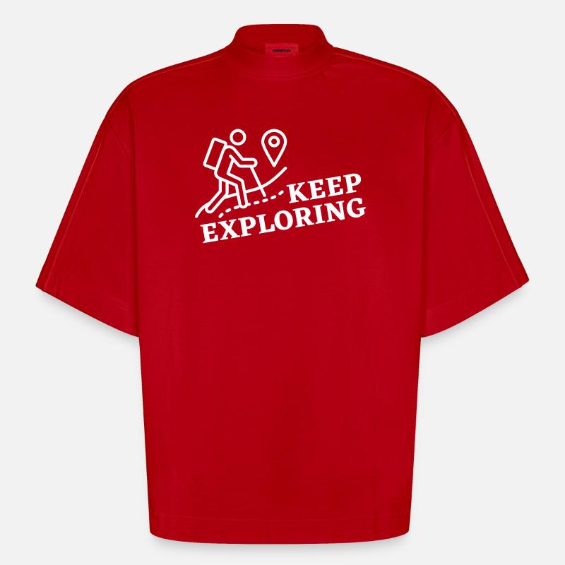 Continuez à explorer - T-shirt bio épais oversize Boxy fabriqué en UE - rouge