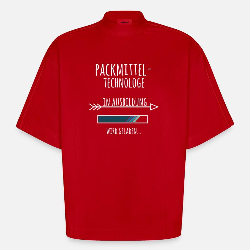 Packmitteltechnologe Ausbildung Beruf Geschenk - Heavyweight Oversized Organic Boxy T-Shirt Made in EU - Rot