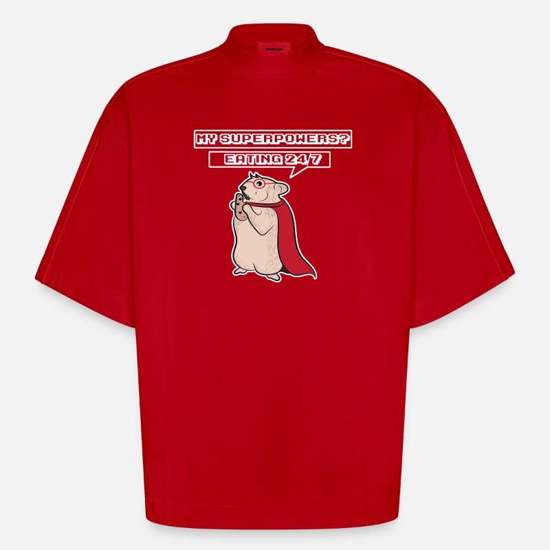 Maus Statement Haustiere Heimtier Statement - Heavyweight Oversized Organic Boxy T-Shirt Made in EU - Rot