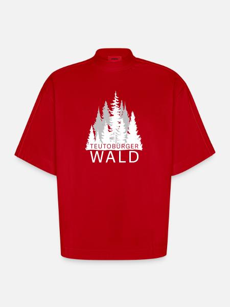 Teutoburger Wald - Heavyweight Oversized Organic Boxy T-Shirt Made in EU - Rot