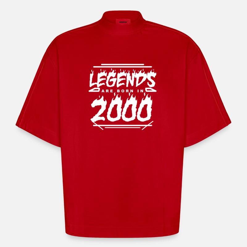 2000 - Year 2000 - Year 2000 - Heavyweight Oversized Organic Boxy T-Shirt Made in EU - red