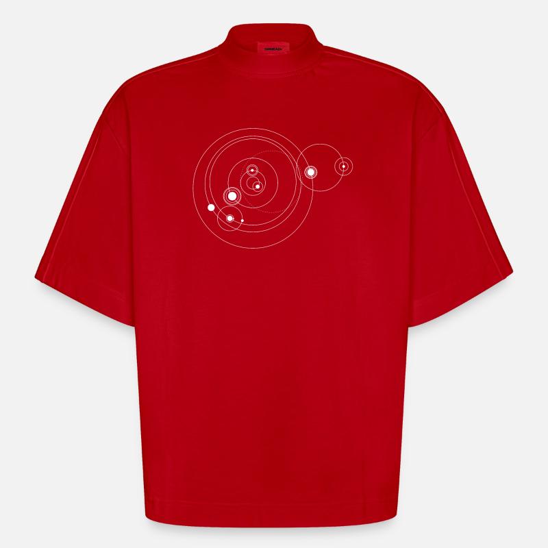 Solar system only (white) - Heavyweight Oversized Organic Boxy T-Shirt Made in EU - red