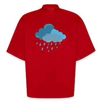 Wolke, Regen, Gewitter - Heavyweight Oversized Organic Boxy T-Shirt Made in EU - Rot - Vorne
