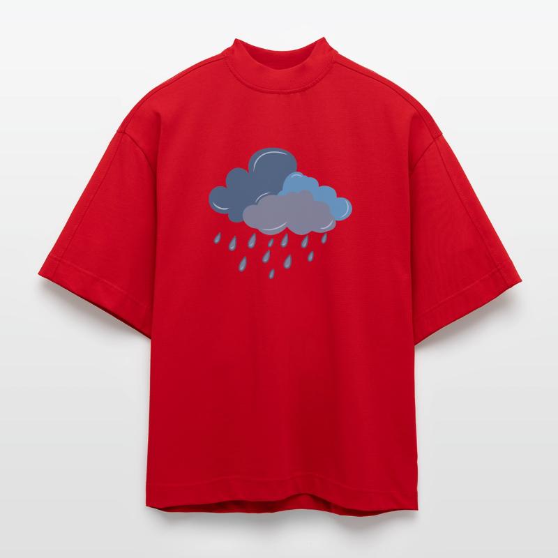 Cloud, Rain, Thunderstorm Heavyweight Oversized Organic Boxy T-Shirt Made in EU