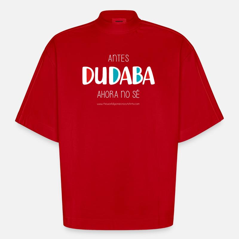 J’avais l’habitude de douter (sombre) - T-shirt bio épais oversize Boxy fabriqué en UE - rouge
