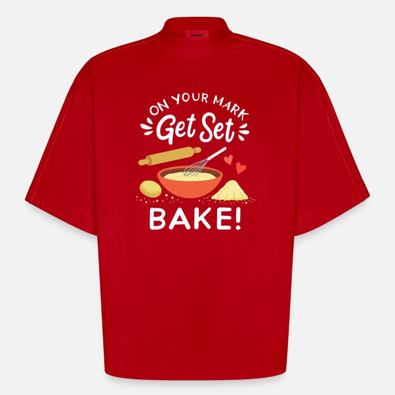 Backen Bäcker Hobbybäcker - Heavyweight Oversized Organic Boxy T-Shirt Made in EU - Rot