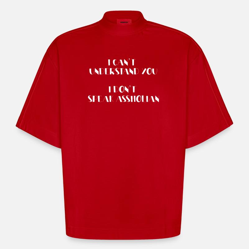 Je ne te comprends pas - T-shirt bio épais oversize Boxy fabriqué en UE - rouge