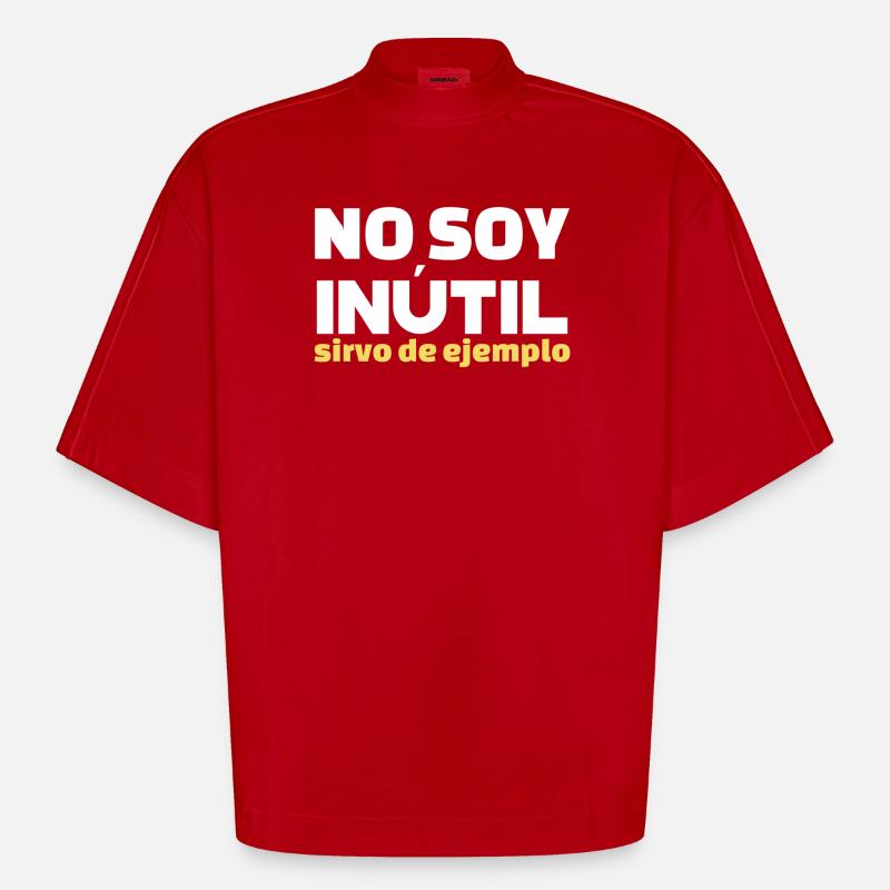 No Soy Inutil Servo de Ejemplo - Heavyweight Oversized Organic Boxy T-Shirt Made in EU - Rot