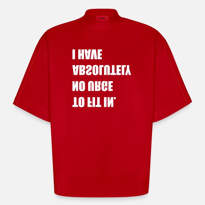 pas envie de s’intégrer - T-shirt bio épais oversize Boxy fabriqué en UE - rouge