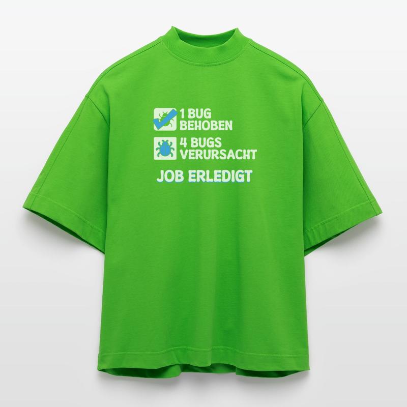 Developer Coden Skripting Bugs Debug Bugfixing Heavyweight Oversized Organic Boxy T-Shirt Made in EU