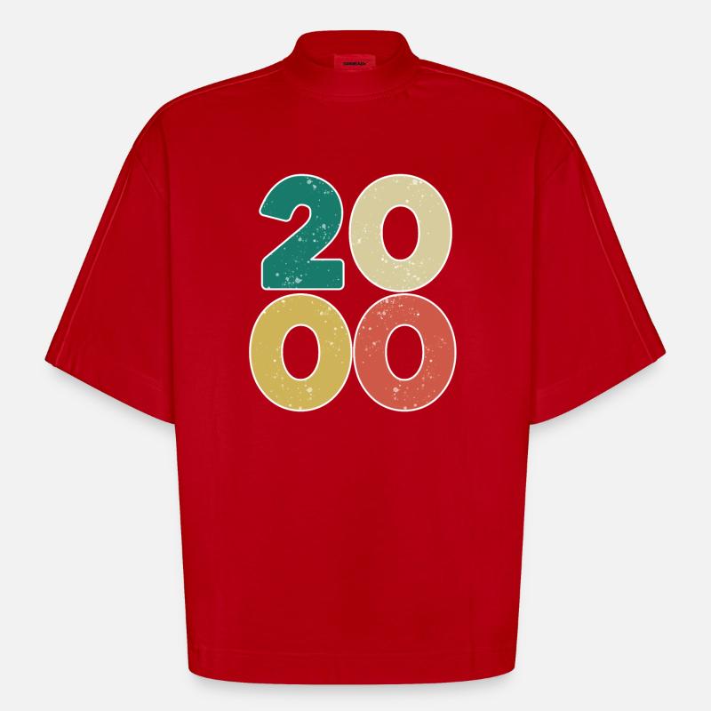 2000 - Année 2000 - Année 2000 - T-shirt bio épais oversize Boxy fabriqué en UE - rouge