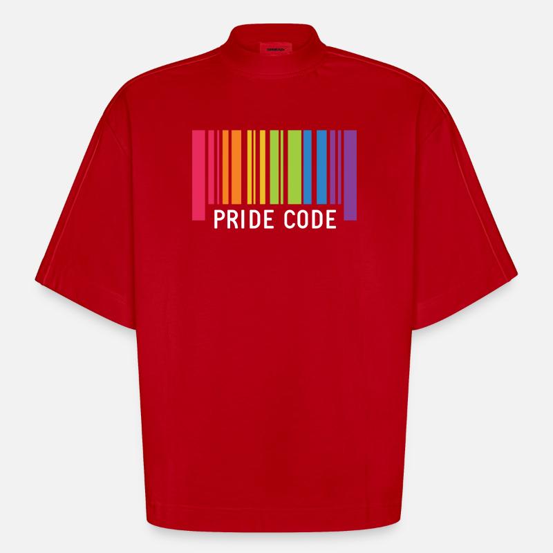 LGBT Pride Monat - Pride Code - Heavyweight Oversized Organic Boxy T-Shirt Made in EU - Rot