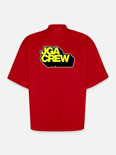 Bachelor Party Crew 3D - Heavyweight Oversized Organic Boxy T-Shirt Made in EU - red
