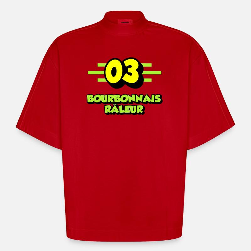 Bourbonnais râleur - T-shirt bio épais oversize Boxy fabriqué en UE - rouge