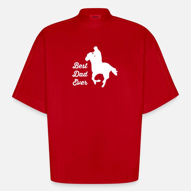 Cheval - T-shirt bio épais oversize Boxy fabriqué en UE - rouge