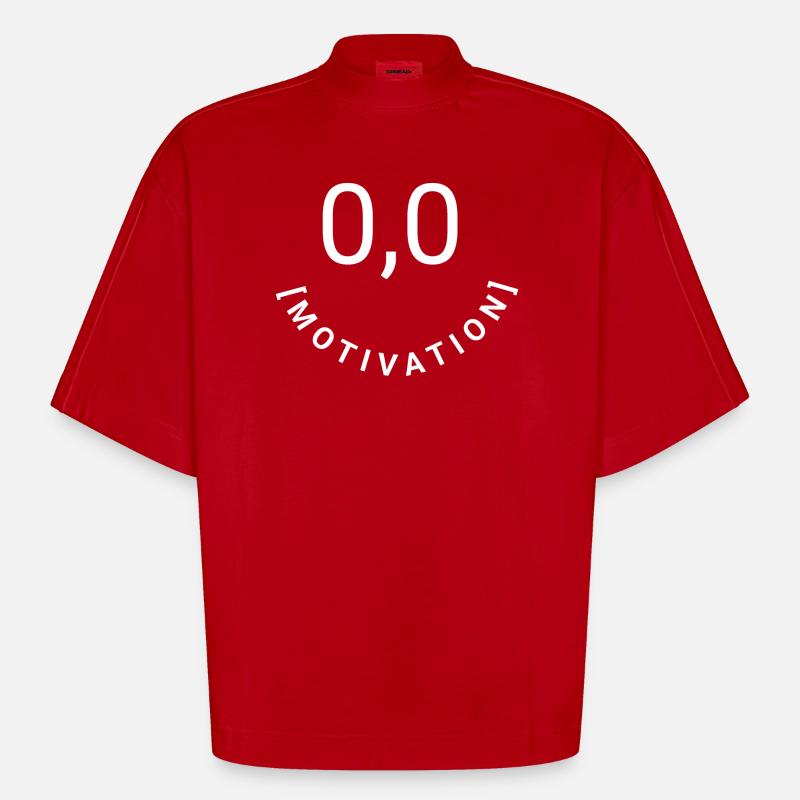 Null Bock,null Motivation, 0,0 Motivation - Heavyweight Oversized Organic Boxy T-Shirt Made in EU - Rot