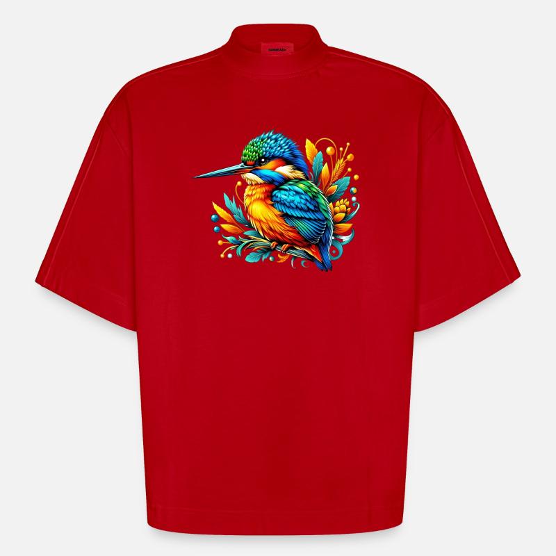 Eisvogel - Heavyweight Oversized Organic Boxy T-Shirt Made in EU - Rot