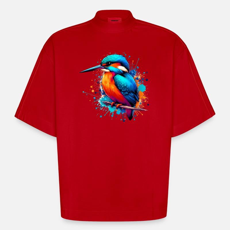Eisvogel - Heavyweight Oversized Organic Boxy T-Shirt Made in EU - Rot