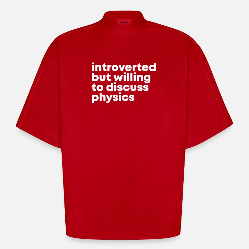 Physics Physics Physics - Heavyweight Oversized Organic Boxy T-Shirt Made in EU - red