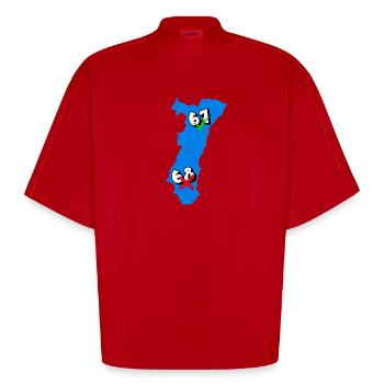 Alsace Region - Heavyweight Oversized Organic Boxy T-Shirt Made in EU - red - Front