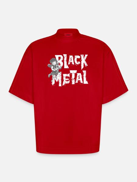 BLACK METAL - Heavyweight Oversized Organic Boxy T-Shirt Made in EU - red