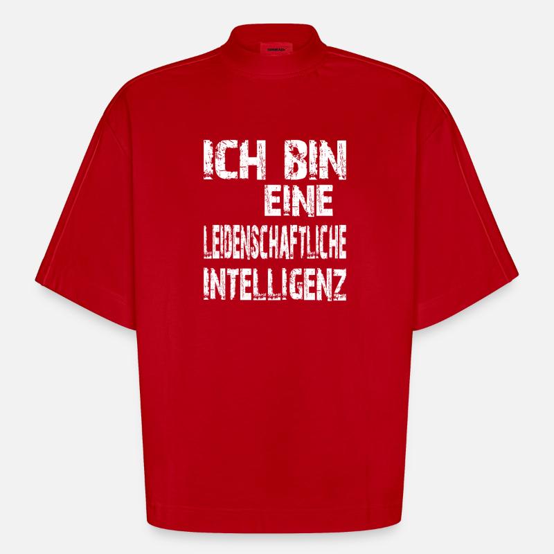 AI saying a passionate intelligence - Heavyweight Oversized Organic Boxy T-Shirt Made in EU - red