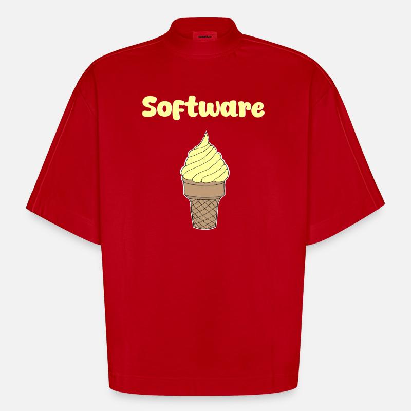Software Eis Vanille - Heavyweight Oversized Organic Boxy T-Shirt Made in EU - Rot