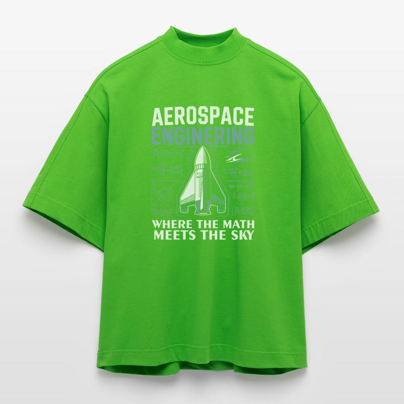 Aerospace Engineering Math Humor Design Heavyweight Oversized Organic Boxy T-Shirt Made in EU