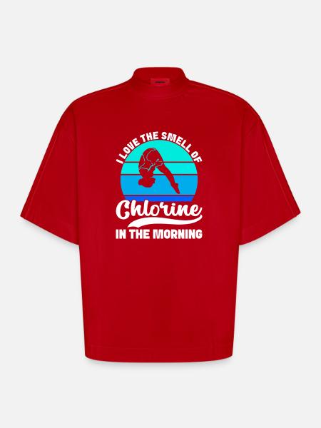 Diving diving board - Heavyweight Oversized Organic Boxy T-Shirt Made in EU - red