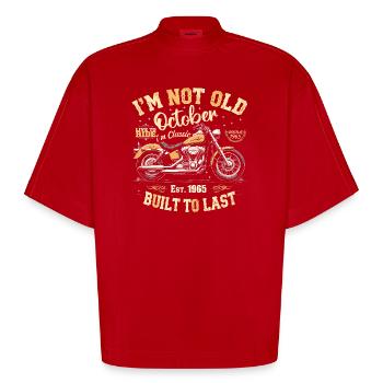 Geburtstag October 1965 Jahrestag oktober 1965 - Heavyweight Oversized Organic Boxy T-Shirt Made in EU - Rot - Vorne