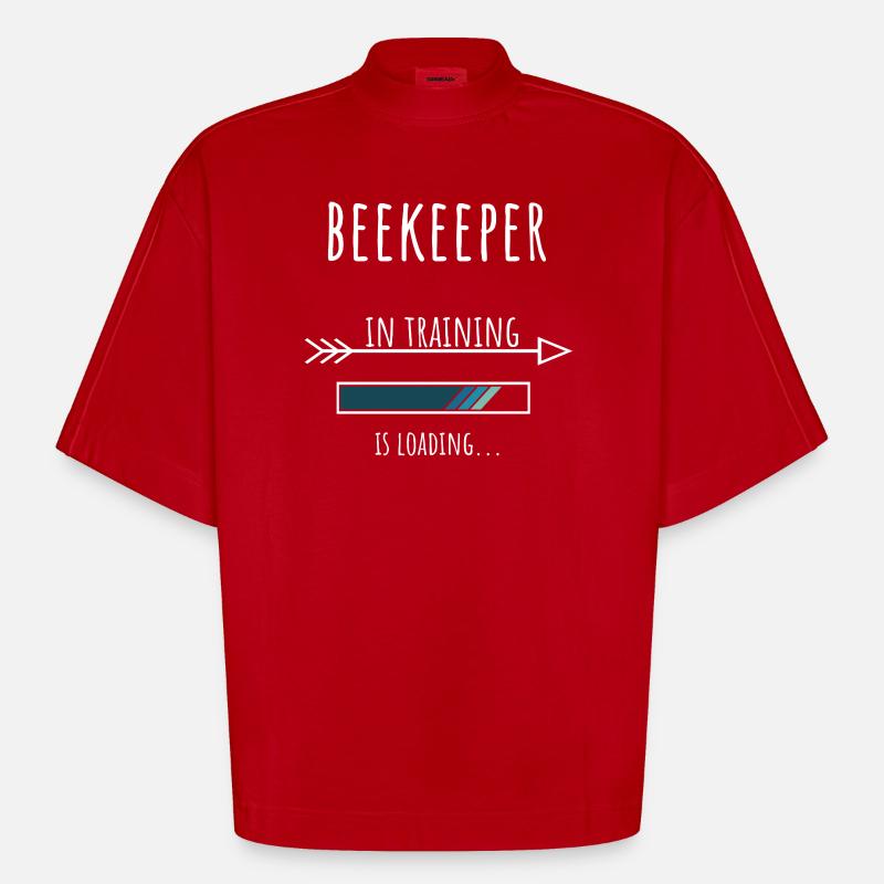 Beekeeper Geschenk Beruf Ausbildung Imker - Heavyweight Oversized Organic Boxy T-Shirt Made in EU - Rot