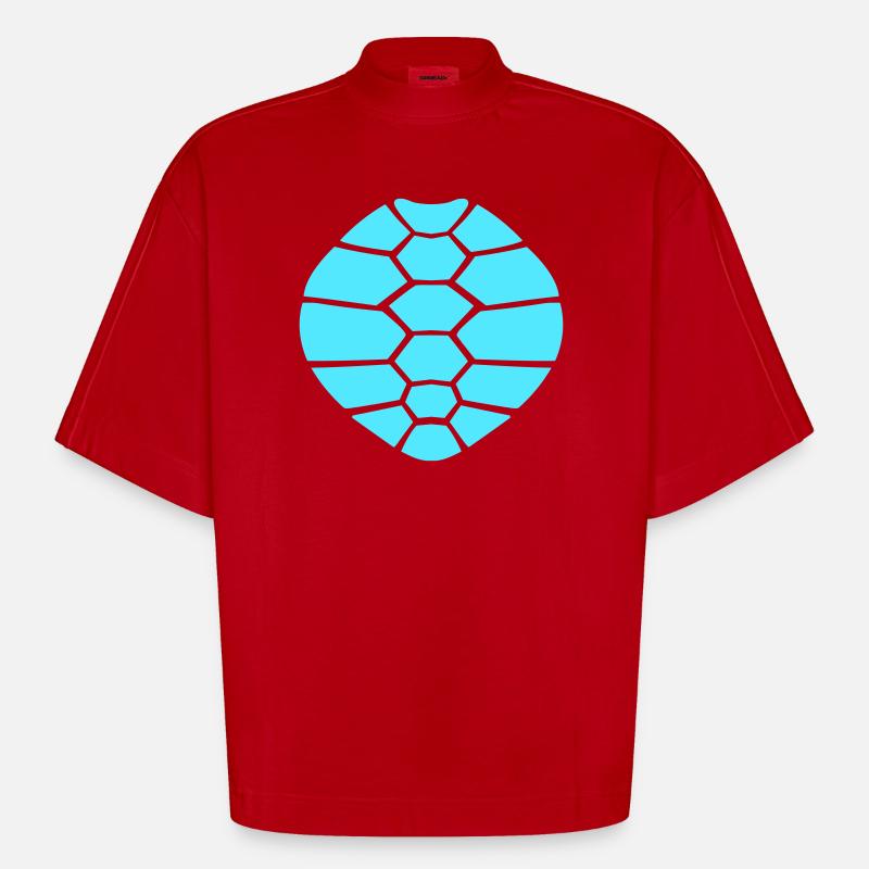 Turtle shell pattern turtle icon cool - Heavyweight Oversized Organic Boxy T-Shirt Made in EU - red