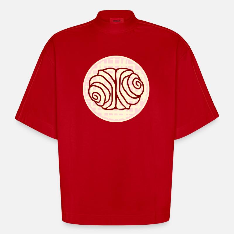 FRANZBRÖTCHEN GEBÄCK HAMBURGER STUDENTIN - Heavyweight Oversized Organic Boxy T-Shirt Made in EU - Rot