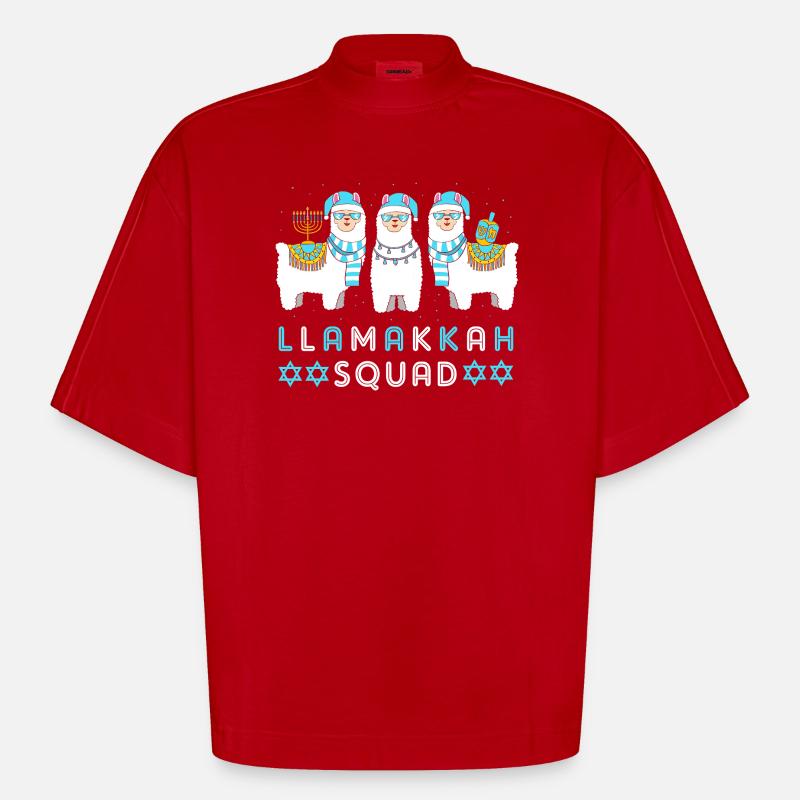 Hanoukka Hanoukka Hanoukka - T-shirt bio épais oversize Boxy fabriqué en UE - rouge