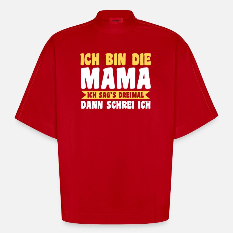 Mutter Team Mama - Heavyweight Oversized Organic Boxy T-Shirt Made in EU - Rot