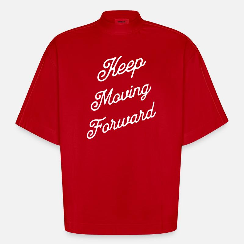 Erweitertes Always-Lettering-Skript - Heavyweight Oversized Organic Boxy T-Shirt Made in EU - Rot
