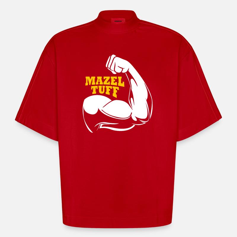 Hanoukka Hanoukka Hanoukka - T-shirt bio épais oversize Boxy fabriqué en UE - rouge