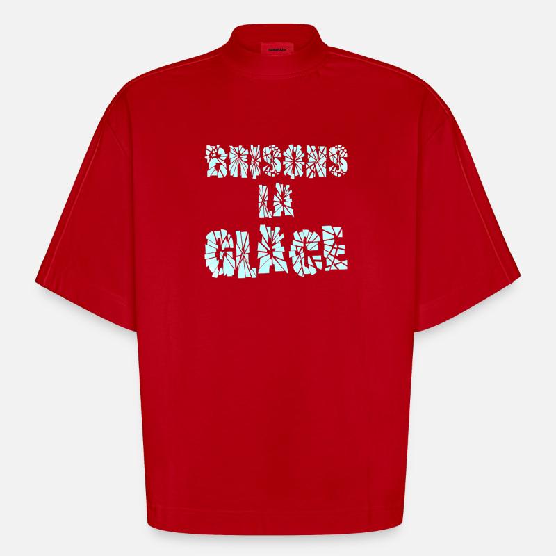 LASS UNS DAS EIS BRECHEN! - Heavyweight Oversized Organic Boxy T-Shirt Made in EU - Rot