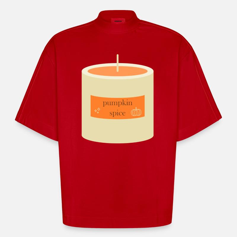 Græskar krydderi stearinlys - Heavyweight oversized organic boxy T-shirt made in EU - rød
