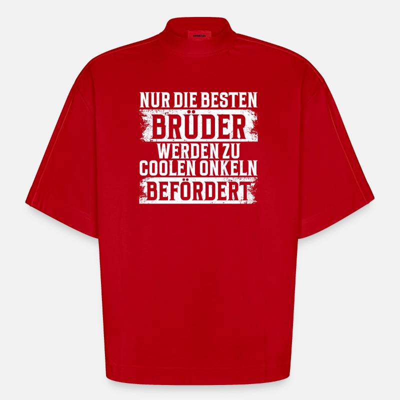 Besteb Brüder Werden Zu Onkeln Befördert - Heavyweight Oversized Organic Boxy T-Shirt Made in EU - Rot