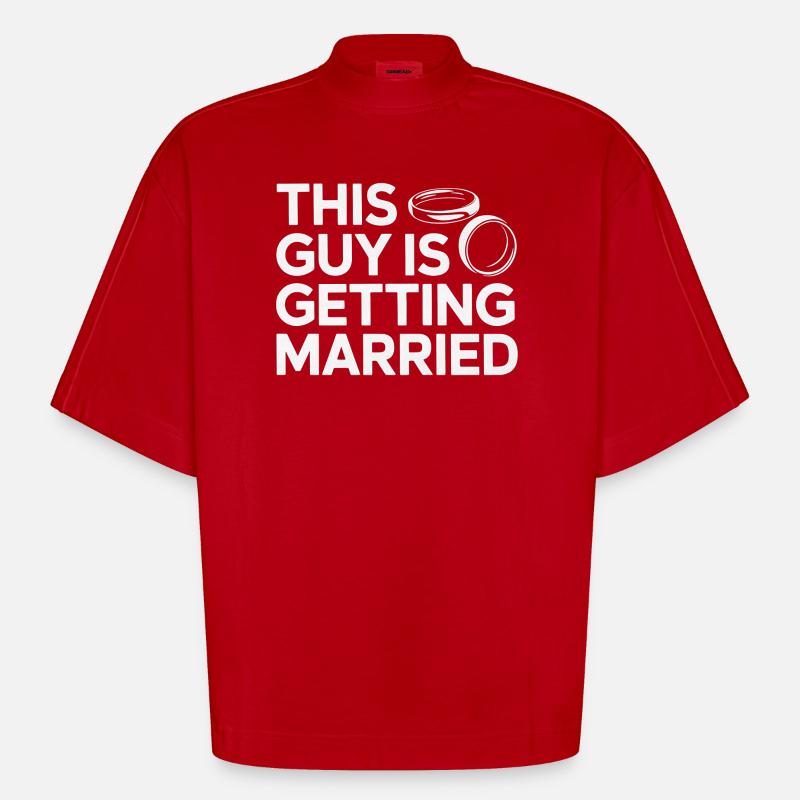 This Guy Is Getting Married - Heavyweight Oversized Organic Boxy T-Shirt Made in EU - red